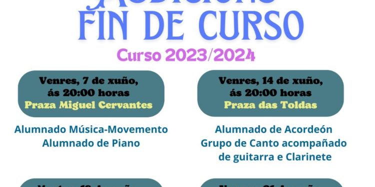 Audicións de finde Curso na ESOCLA DE MUSICA